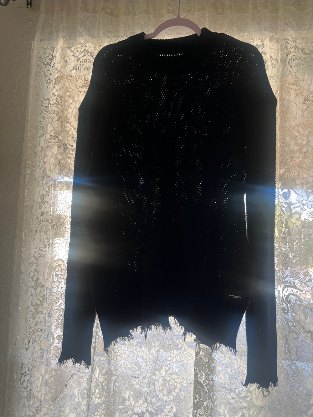 Black Distressed Women's Sweater